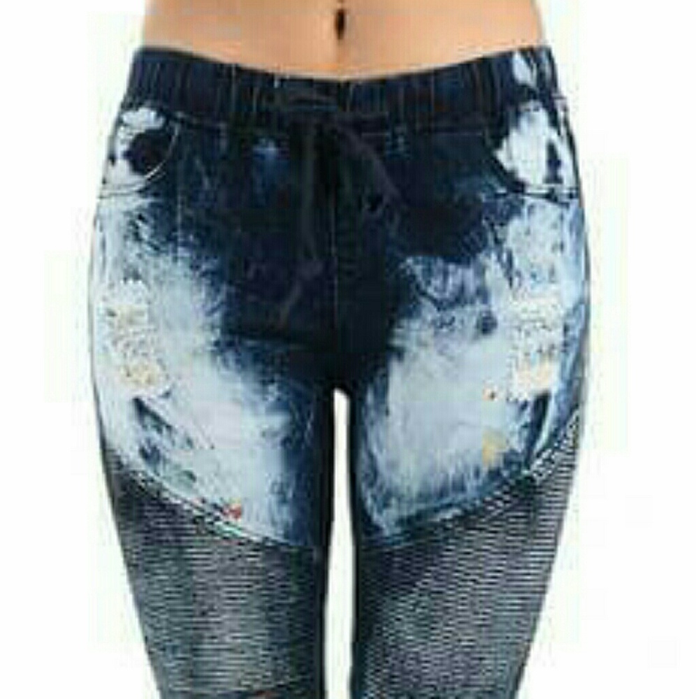 Special Washed Jogger Biker Stretch Jeans